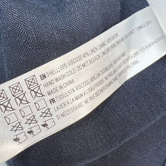 Anthropologie En Saison V-Neck Colorblock Maxi Dress Brown White Navy Medium - Picture 13 of 15